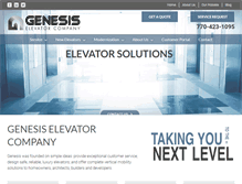 Tablet Screenshot of genesiselevator.com